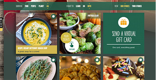 Wholefoods home webpage